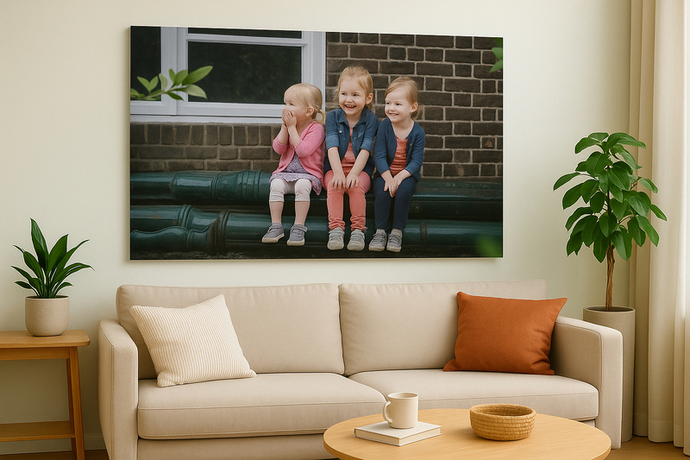Kinderfoto op aluminium wanddecoratie